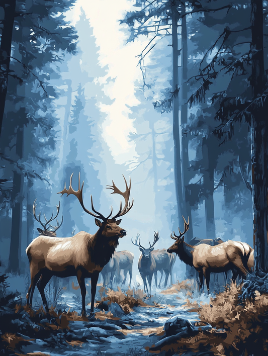 Blue Pine Forest Elk