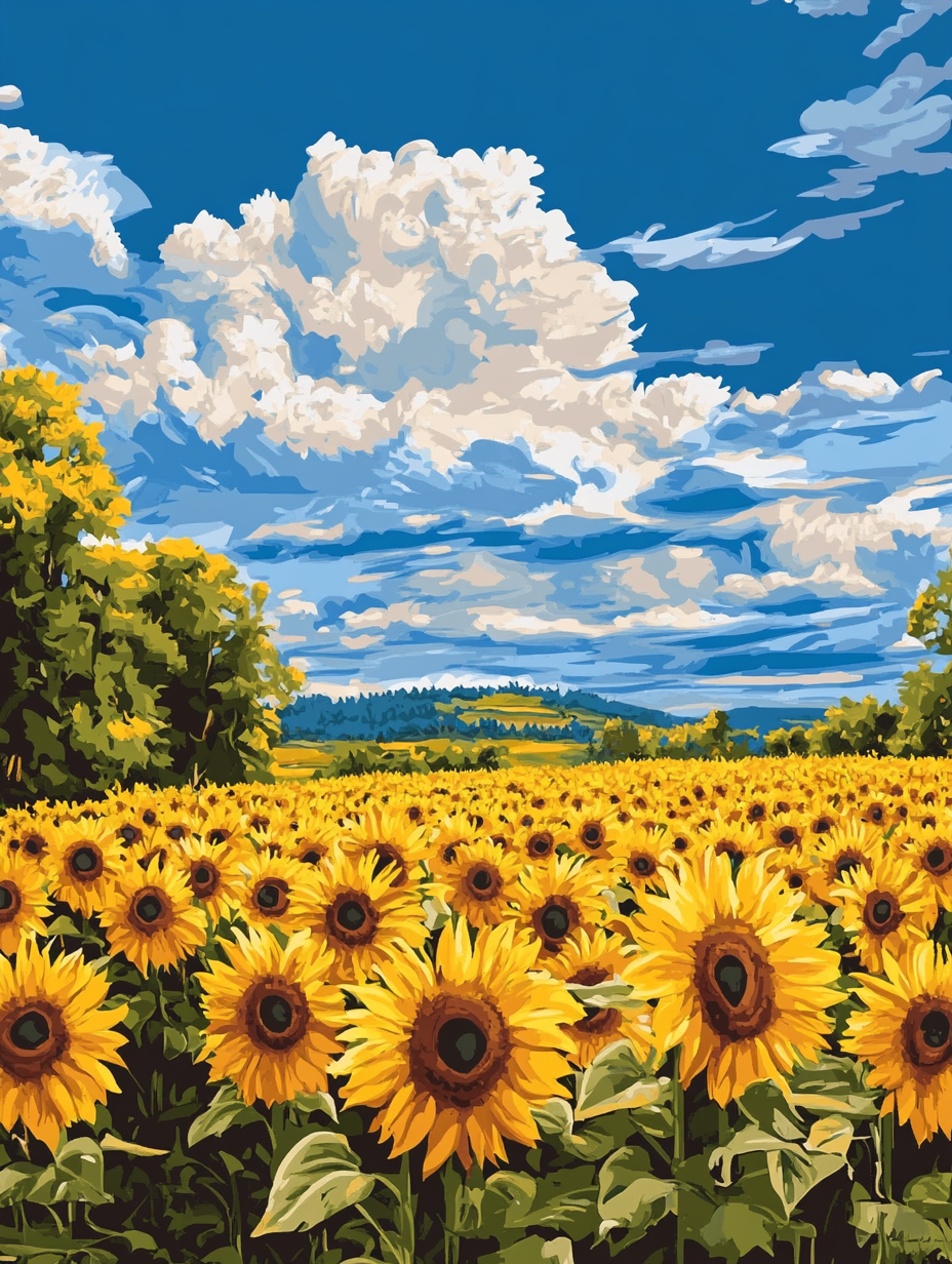 Sunflower Field, Big Blue Sky