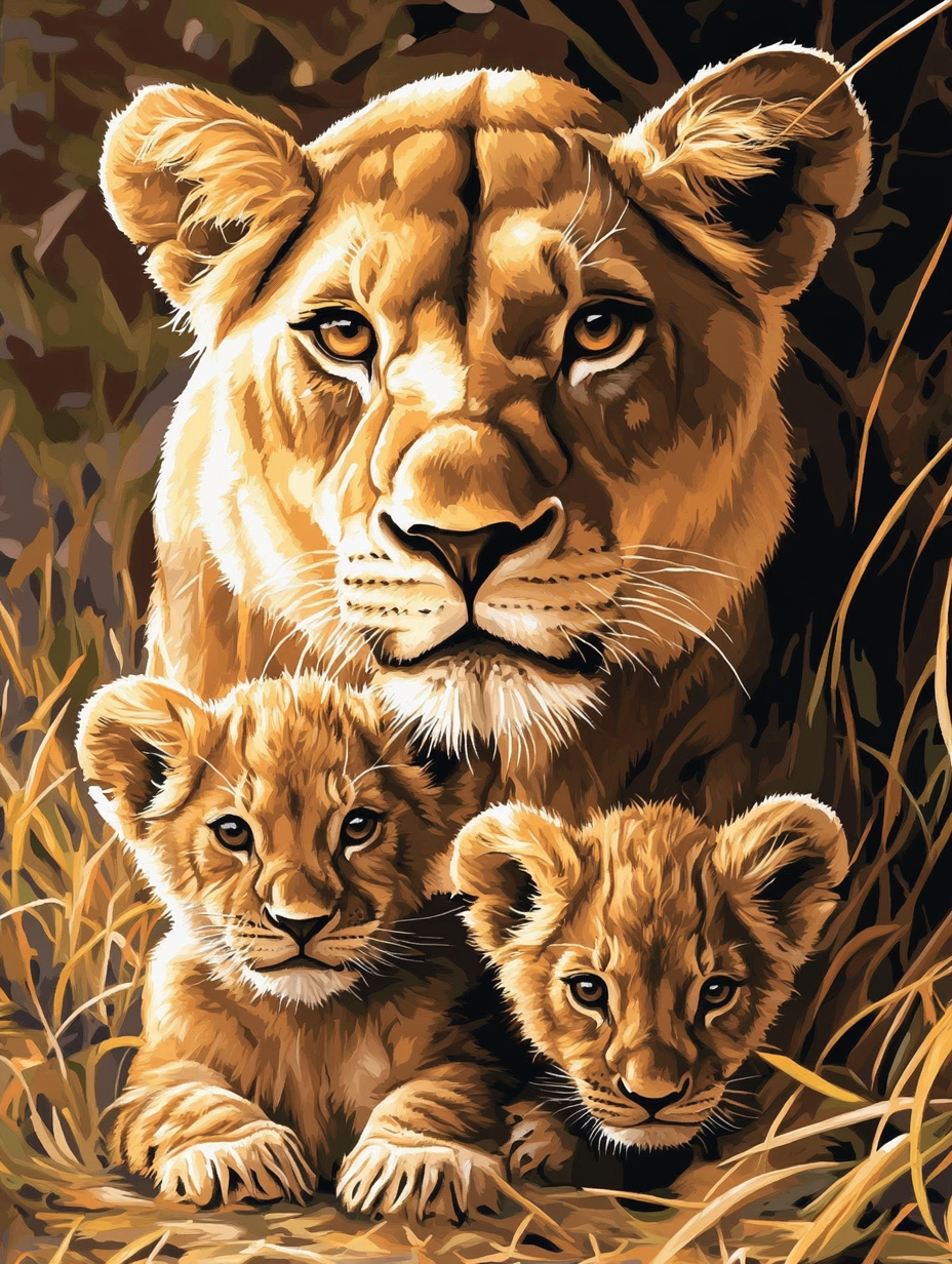 Lion Family Portrait