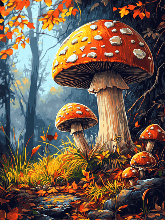 Giant Toadstools, Autumn Woods