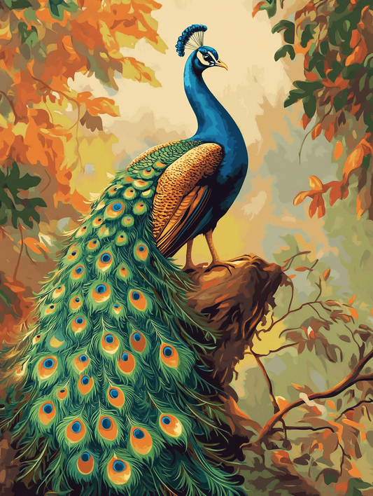 Peacock in Autumn Light