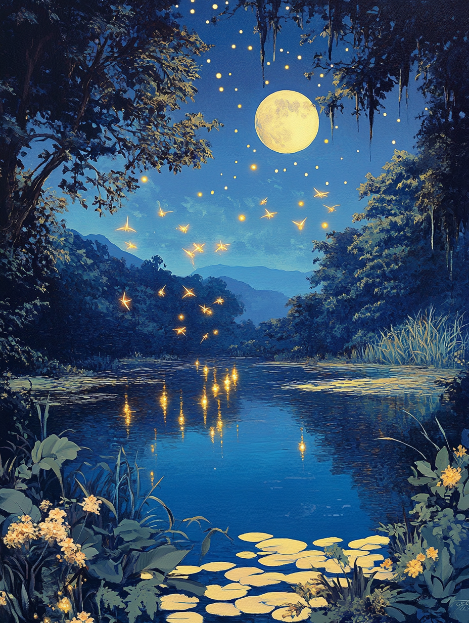 Fireflies, Full Moon Pond