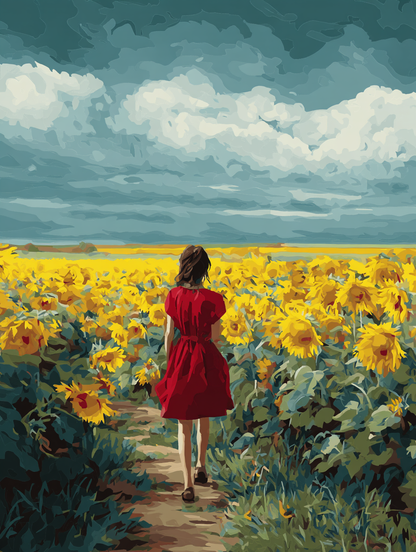 Path Through Golden Blooms