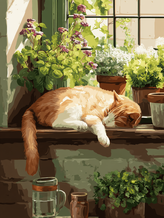 Peaceful Cat Indoor Garden