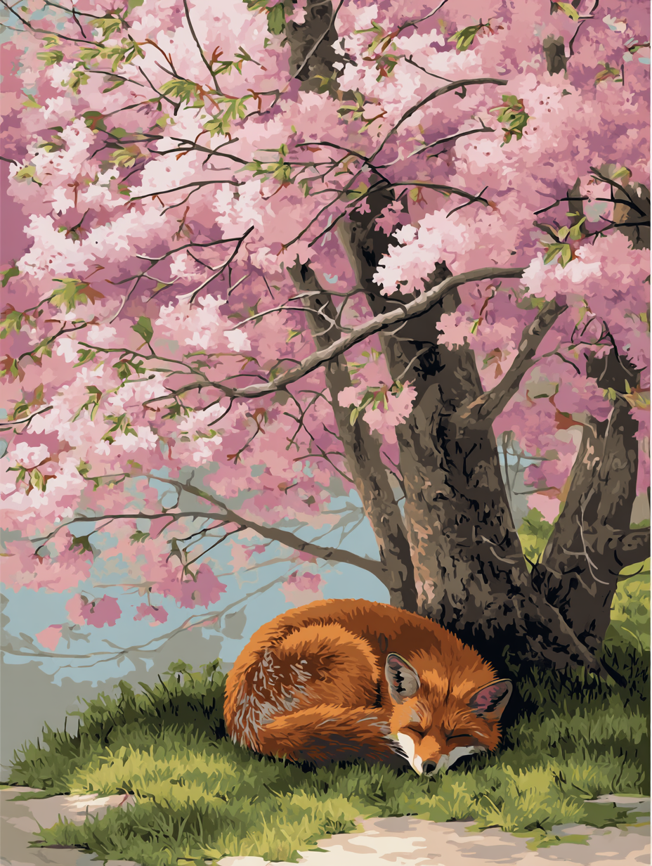 Peaceful Fox Floral Shade