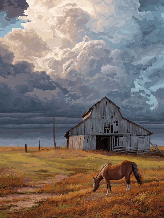 Peaceful Horse Old Barn