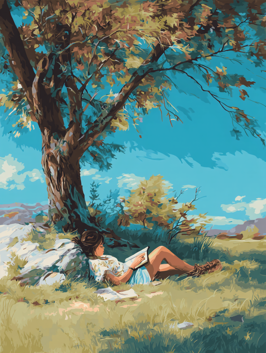 Peaceful Reading Outdoor Scene