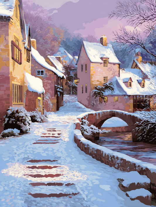 Peaceful Snow Covered Town