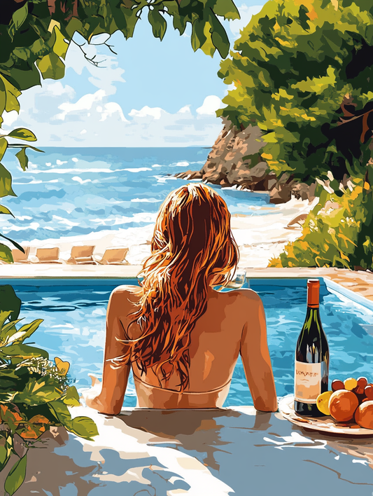 Poolside Ocean View Relaxation