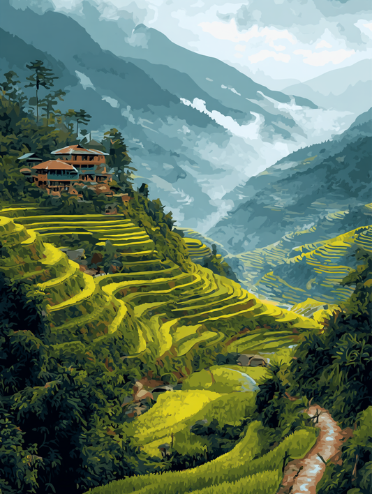 Rice Terraces Mountain Village
