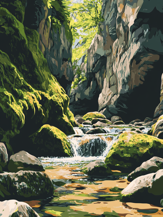 Rocky Stream Mossy Canyon