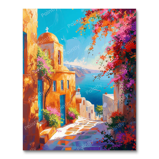 Santorini Mural Bliss