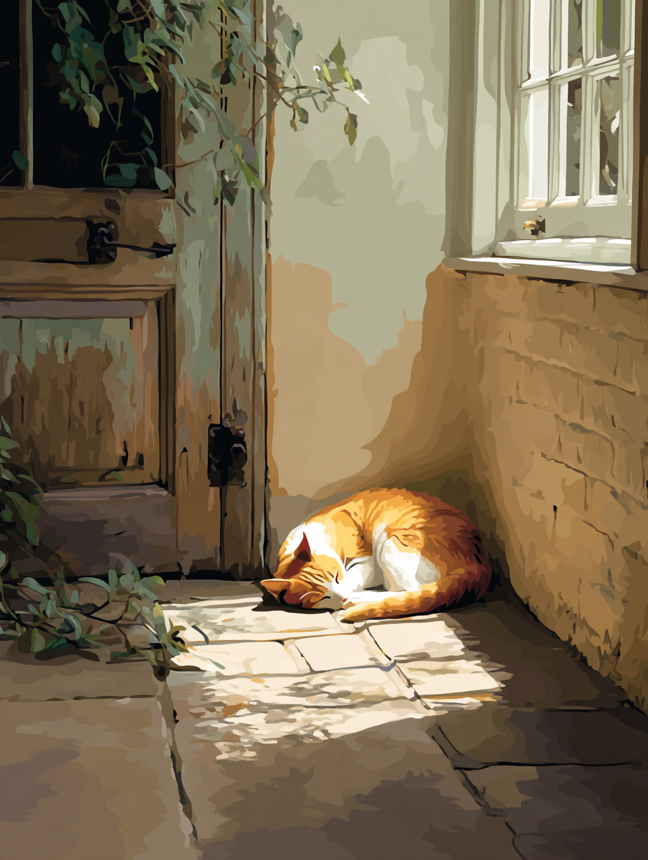 Sleeping Cat Sunny Corner