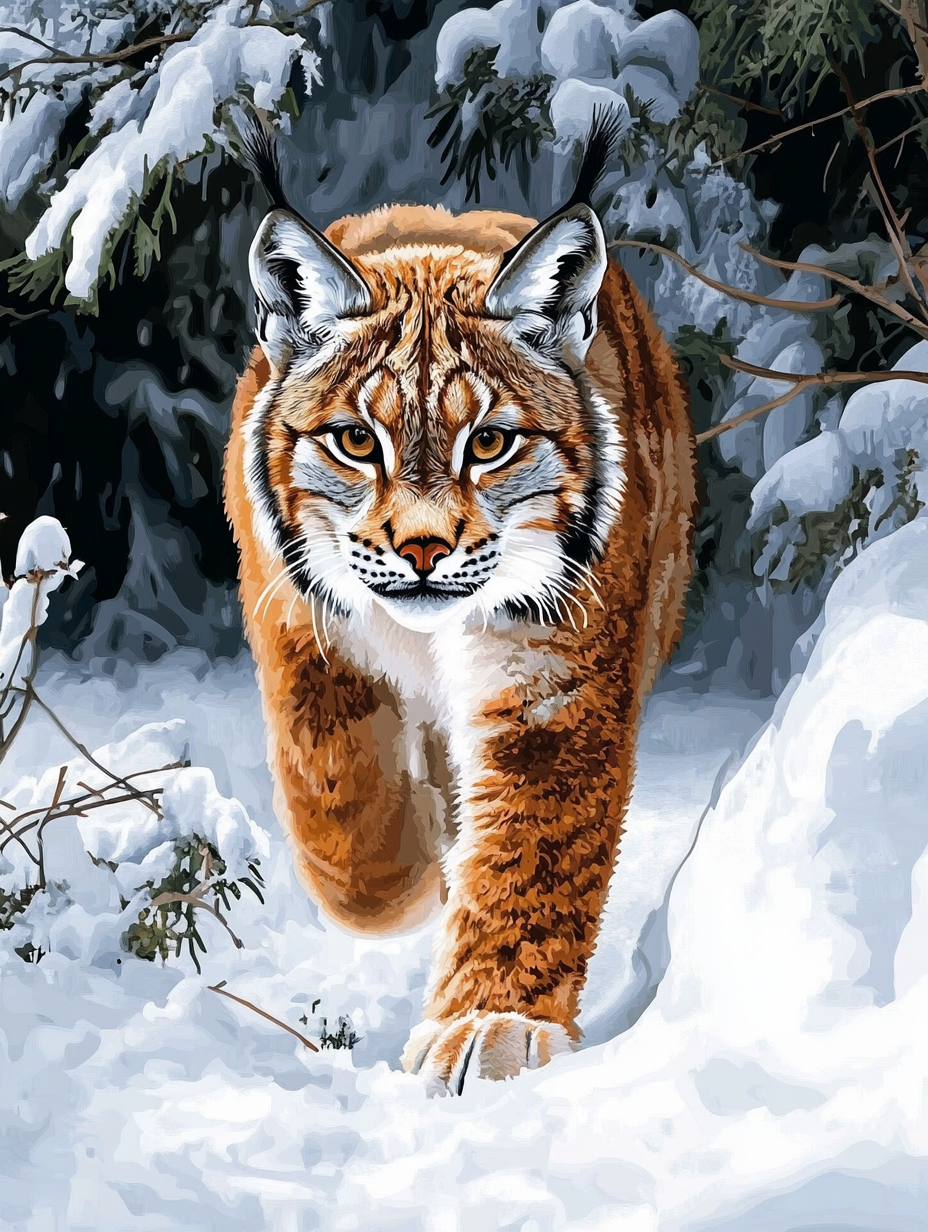 Snowy Forest Lynx