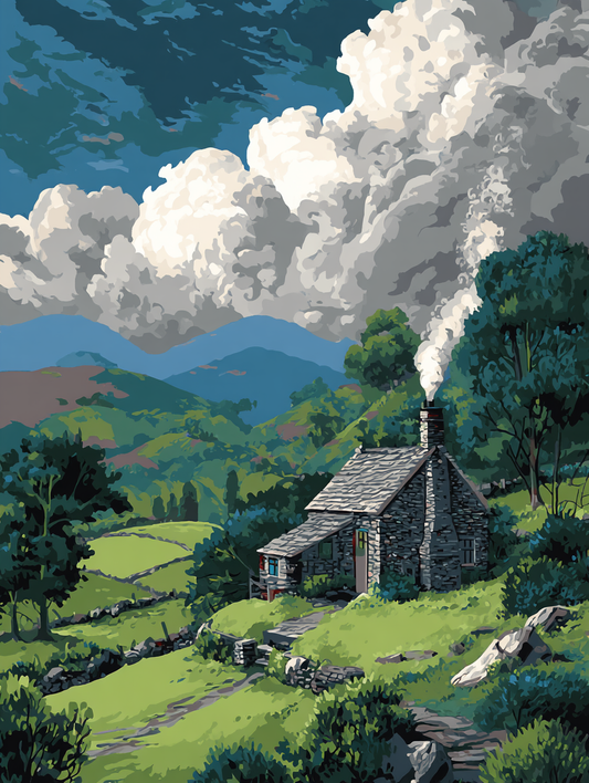 Stone House Rural Landscape