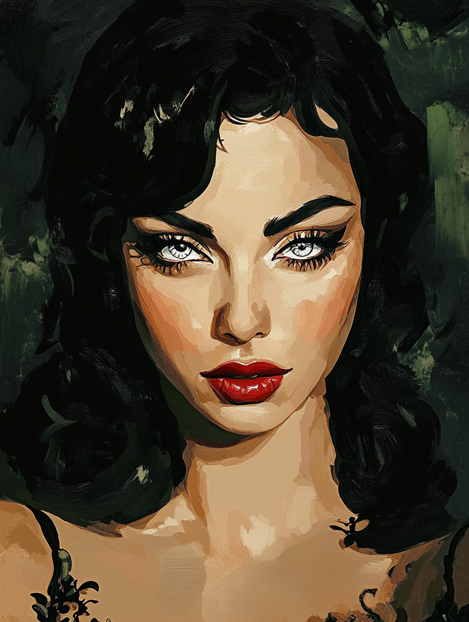 Striking Eyes Red Lips