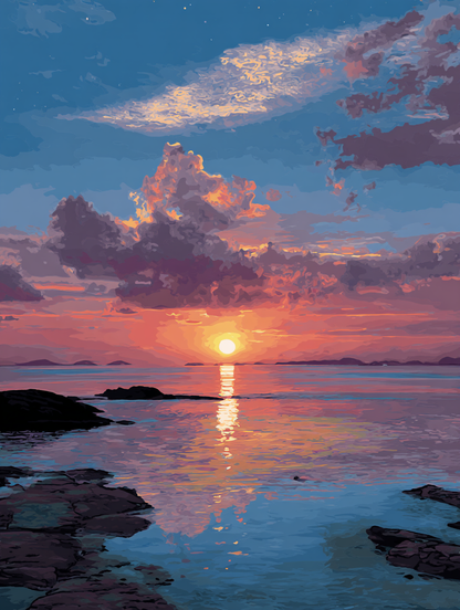 Sunset Over Azure Waters