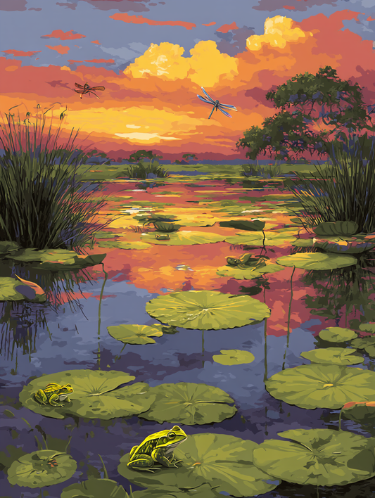 Sunset Pond Lily Pads