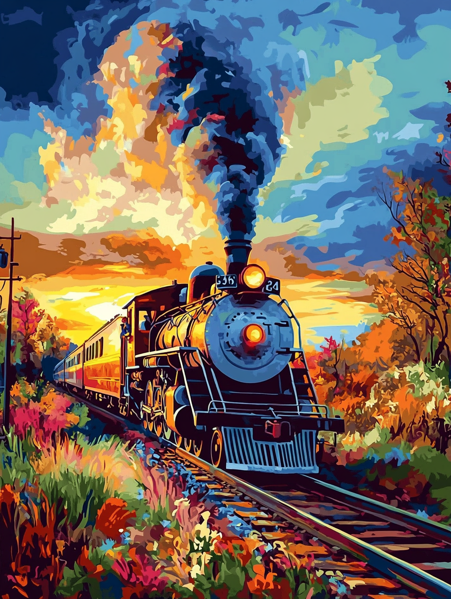 Sunset Steam Train