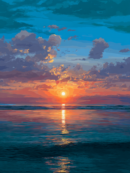 Tranquil Sea Sunrise Glow
