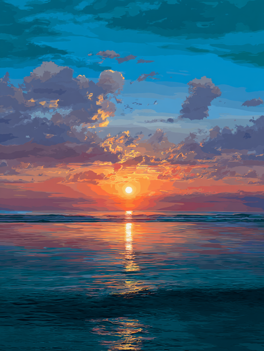 Tranquil Sea Sunrise Glow