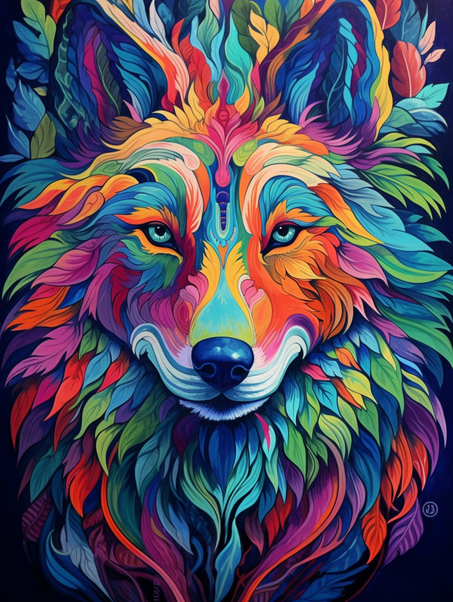 Vibrant Spirit Wolf