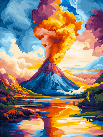 Vibrant Volcanic Eruption