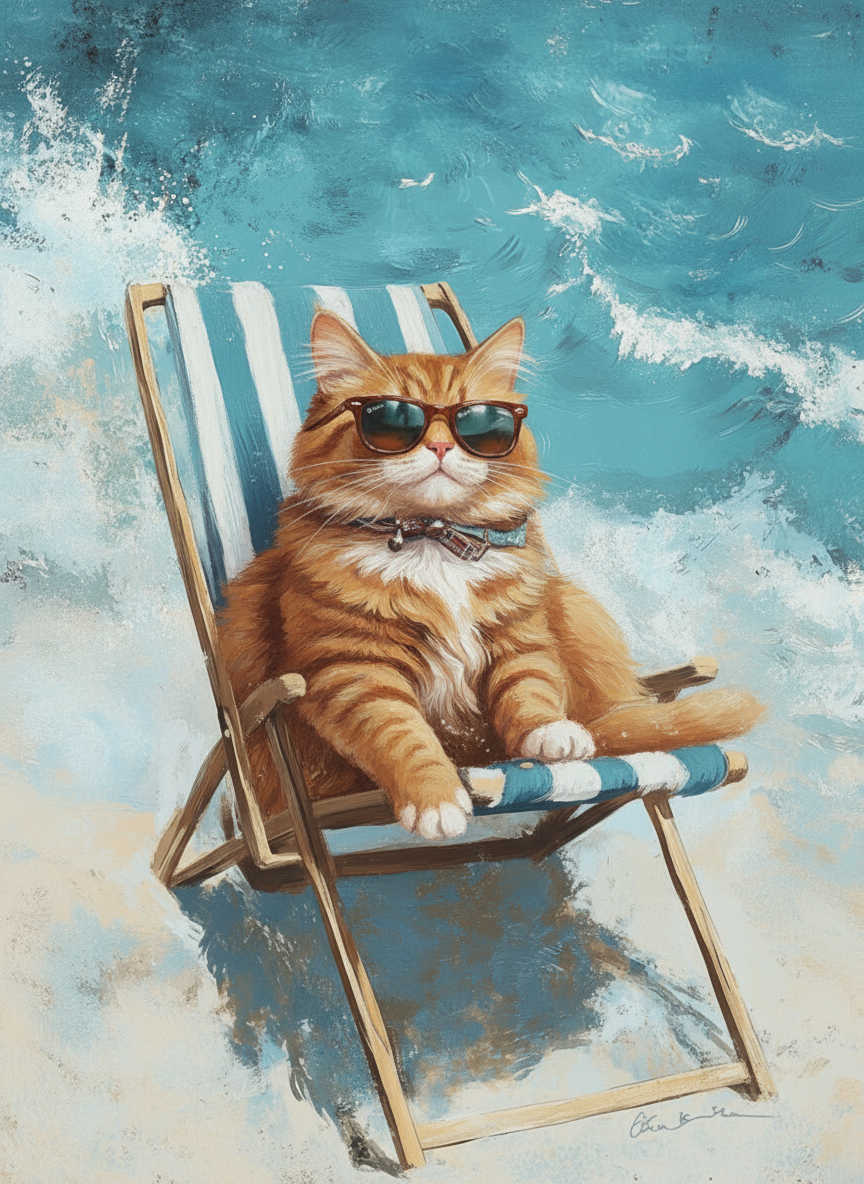 Beachside Chill Cat