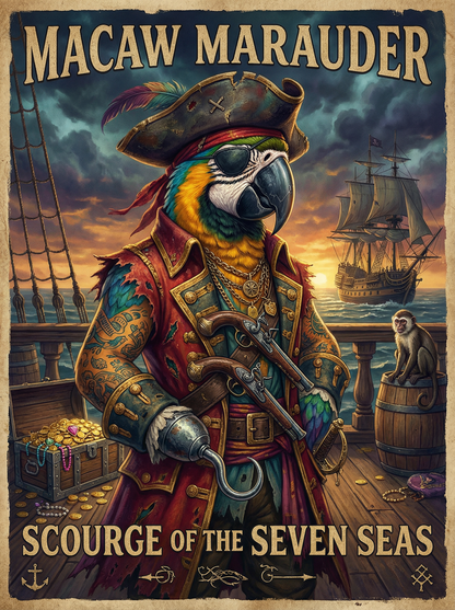 Pirate Macaw of the Seven Seas