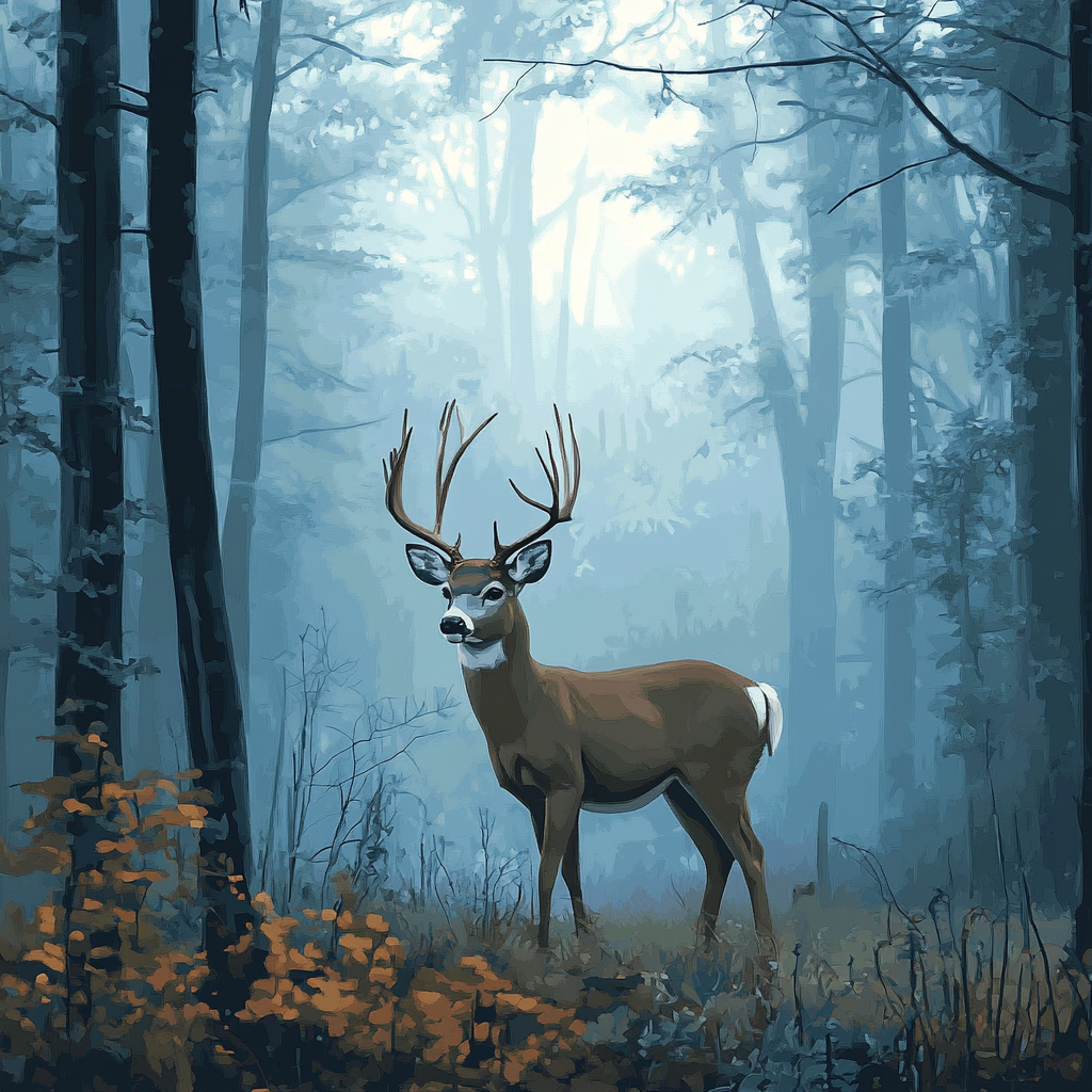 Solitary Deer Forest Clearing