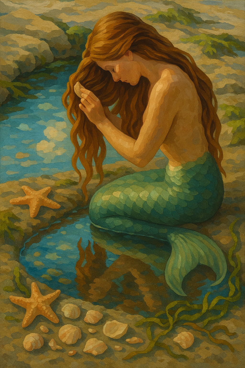 Mermaid By the Pebbled Pool