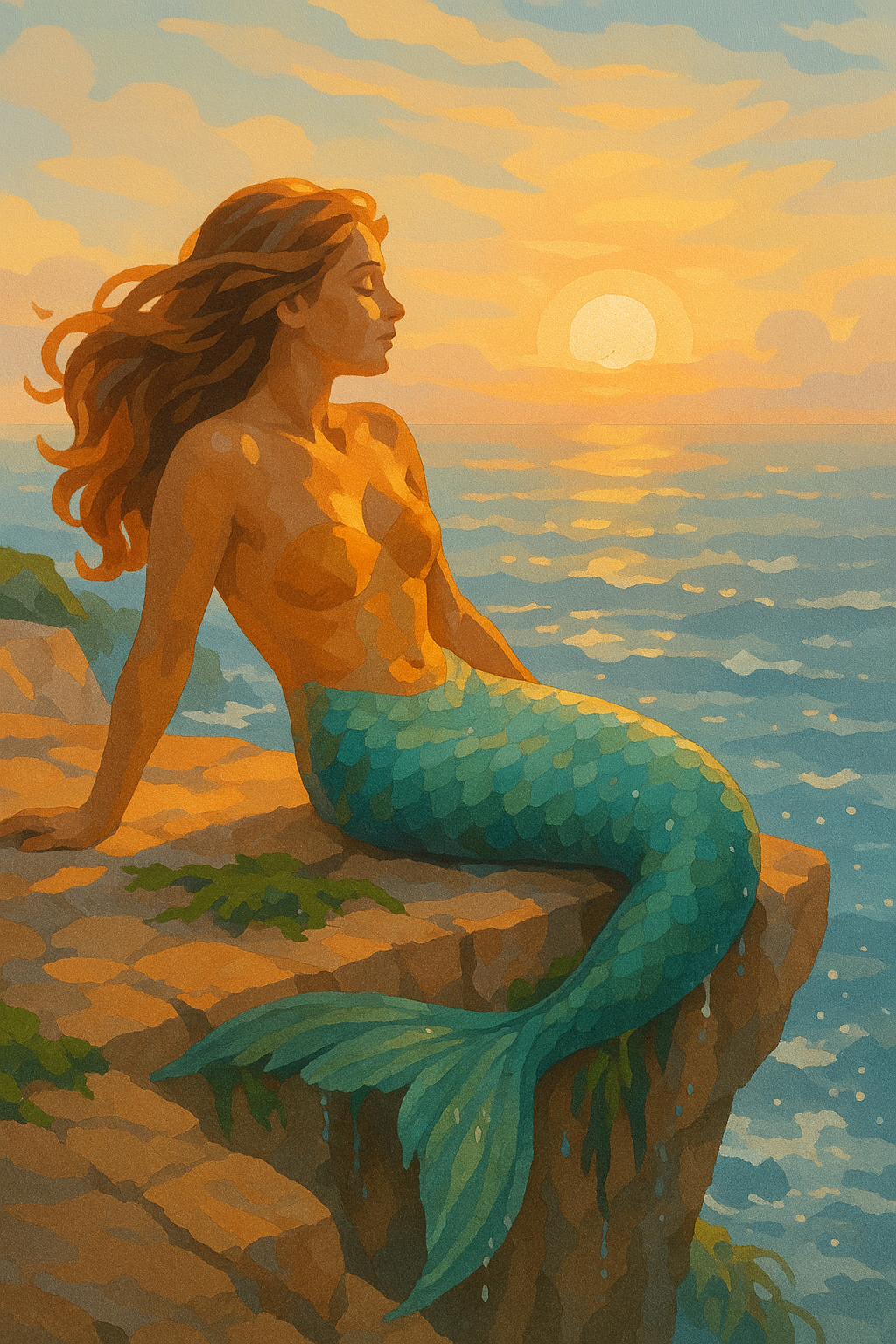 Mermaid on the Cliffside Rock