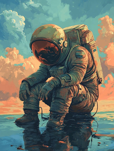 Astronaut Reflecting on Water
